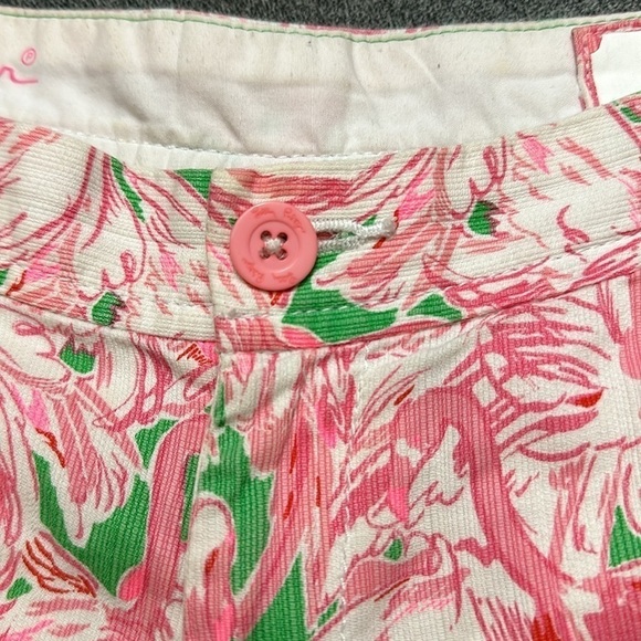 Lilly Pulitzer Size 0 Buttercup Shorts Pink Flamingo Ruffled Trim - Picture 7 of 7